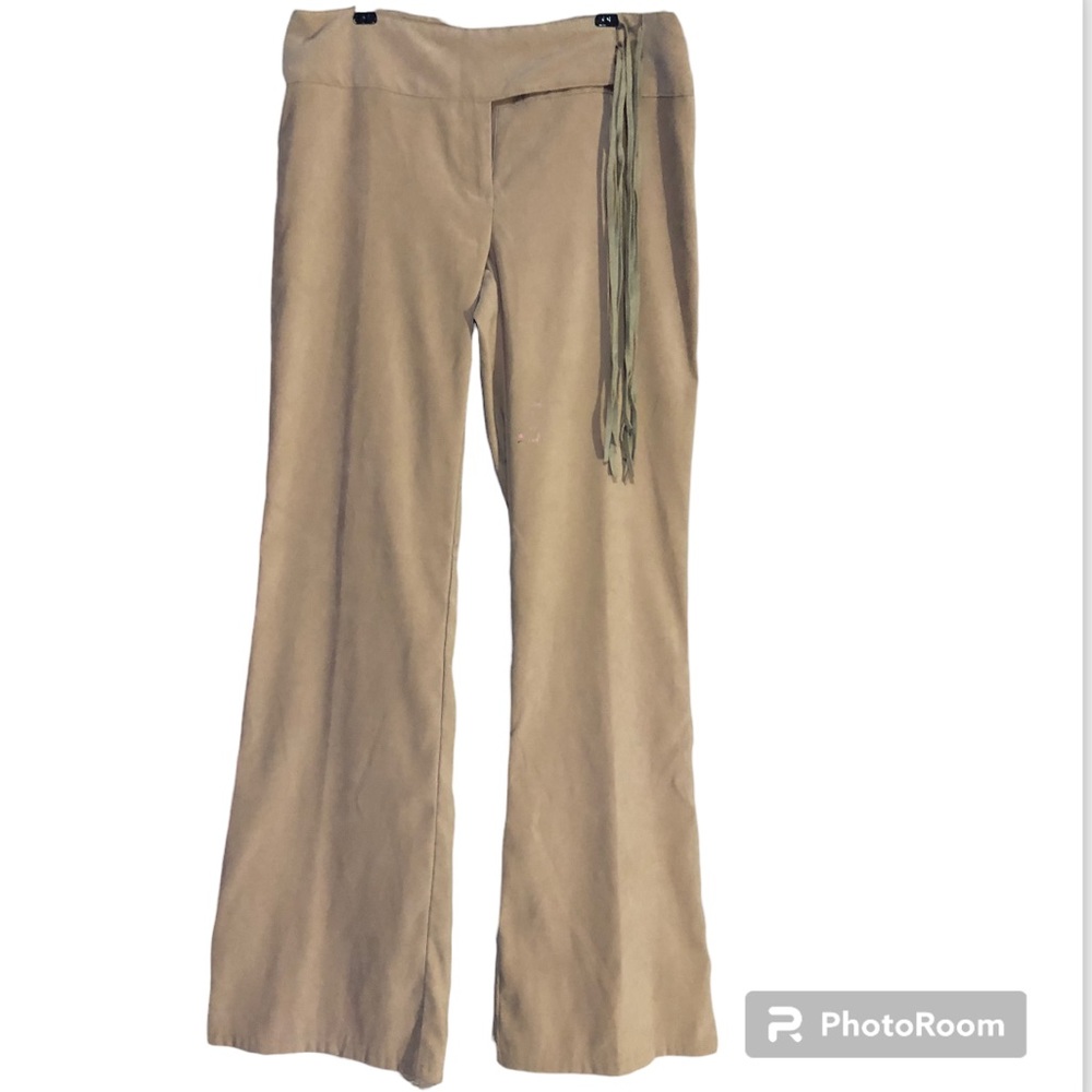 Vintage Y2K fringe belted flare pants